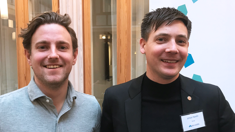 Johan Norén, Affärsområdeschef FoU och sakkunnig inom brandskydd, Briab och Viktor Broberg, vd, BuildSafe.